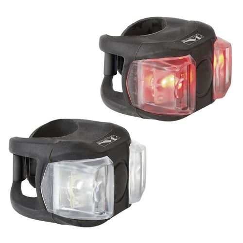M-Wave Cobra II mini set d'éclairage batterie blanc et rouge LED
