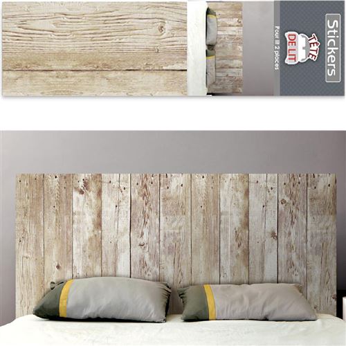 Stickers Tête de lit effet planches de bois