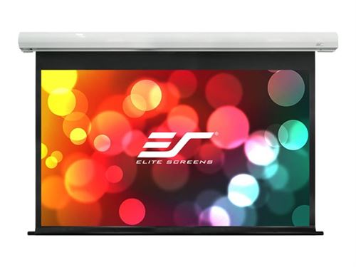Elite Screens Saker Series - Écran de projection - montable au plafond, montable sur mur - motorisé - 110 V - 135 (343 cm) - 16:9 - MaxWhite FG - blanc