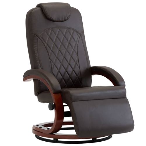 vidaXL Fauteuil inclinable TV Marron Similicuir
