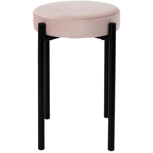 Paris Prix - Tabouret En Velours bubble 45cm Rose
