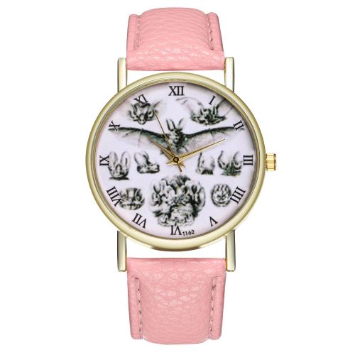 Nouvelle illustration de chauve-souris classique montre bracelet en cuir montre montre pour homme montre femme montre à quartz T162-Arose