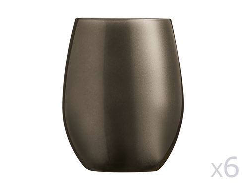 Gobelet en verre kwarx 36cl marron - Lot de 6 PRIMARIFIC