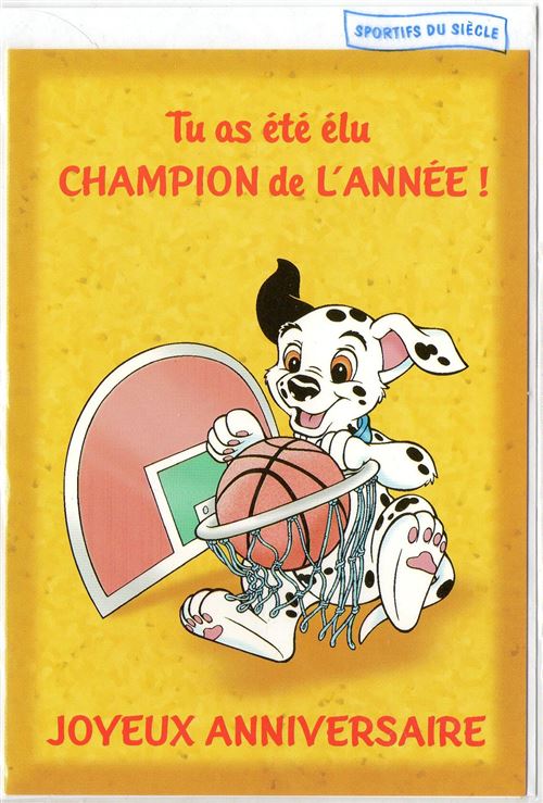 Carte d'anniversaire disney les 101 dalmatiens / sport enfant / basket (19)