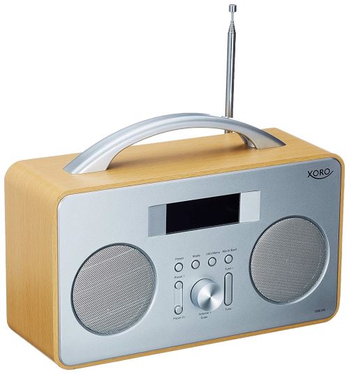 Xoro Dab 240 Radio Portable Horloge Numérique Argent, Bois - Radios Portables (Horloge, Numérique, Dab,Dab+,FM, 4 W, LCD, 3,5 mm)