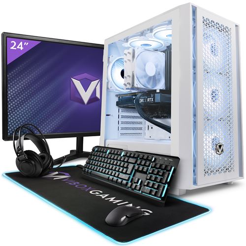 Vibox VII-109 PC Gamer - 27 Écran Pack - Intel i7 14700F Processeur 5.2GHz - Nvidia RTX 4060 8Go - 16Go RAM - 1To NVMe M.2 SSD - 600W PSU - Windows 11 - WiFi