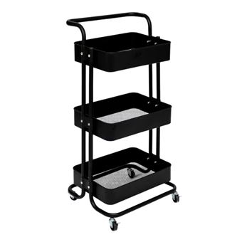 FIVE Simply Smart - Desserte de Cuisine 3 Niveaux "Black Edition" 86cm Noir - 1