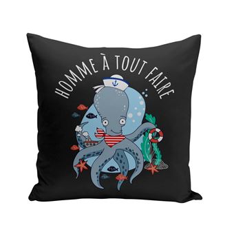 Fabulous Coussin noir Pieuvre Homme à tout faire [40x40 cm] - 1