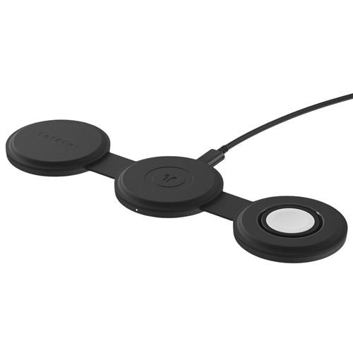 Non Communiqué Noir Chargeur Sans Fil 3-En-1 Compatible Qi2 15W Modèle Onthego Pliable Satechi