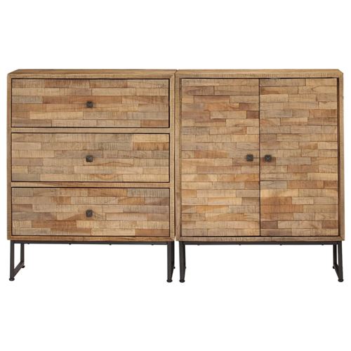 vidaXL Ensemble de buffet 2 pcs Bois de teck recyclé