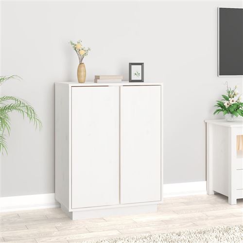 vidaXL Buffet Blanc 60x35x80 cm Bois massif de pin