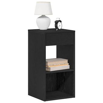 vidaXL Tables de chevet avec tiroir 2 pcs chêne noir 35x34x66,5 cm, table d'appoint, armoire de lit, table d'appoint pour la 858716 - 1