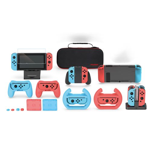 GANGXUN Kit Switch 18-en-1 : Housse, Chargeur 875, Verre Trempé, Coques, Volants, Grips, Cartouches
