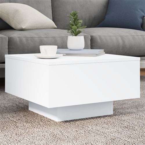 Vidaxl Blanc Table Basse Avec Lumières Led 55X55x31 Cm - Image 3