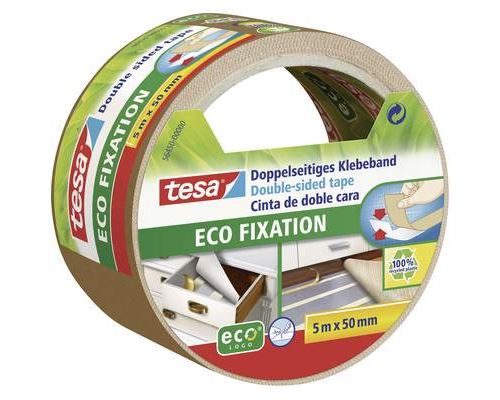 Tesa ECO FIXATION Ruban Adhésif Double Face Transparent 5m