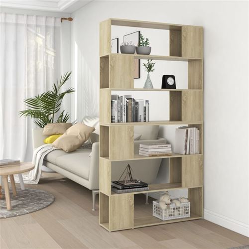 Non Communiqué Chêne Sonoma Bibliothèque Séparateur De Pièce 100X24x188 Cm