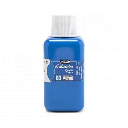  Pot de peinture pour tissu - Textile - Bleu cobalt - P&eacute;b&eacute;o - Setacolor - 250ml 