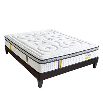 BELLECOUR LITERIE - Ensemble REINA 2.0 140x190 cm - Matelas Ressorts ensachés + Sommier Bois - 1