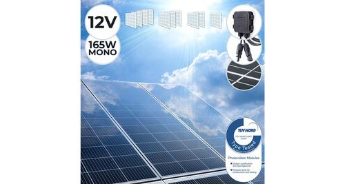 Panneau solaire monocristallin - photovoltaïque, silicium, 165 w, câble avec connecteur mc4, batterie de 12v - module solaire pour camping