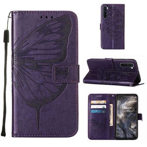 MPFRANCE Housse pour OnePlus Nord Violet Intense [Papillon V3]