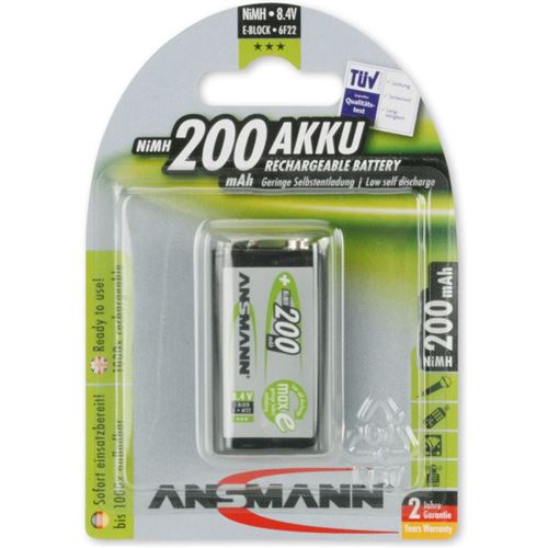 Non Communiqué Pile Rechargeable 6Lr61 (9V) Nimh 8.4 V Ansmann 5035342 200 Mah