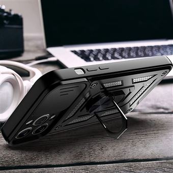 Coque 360° Noire Odeydo Pour IPhone 16e - Protection Complète Caméra & Support Anneau