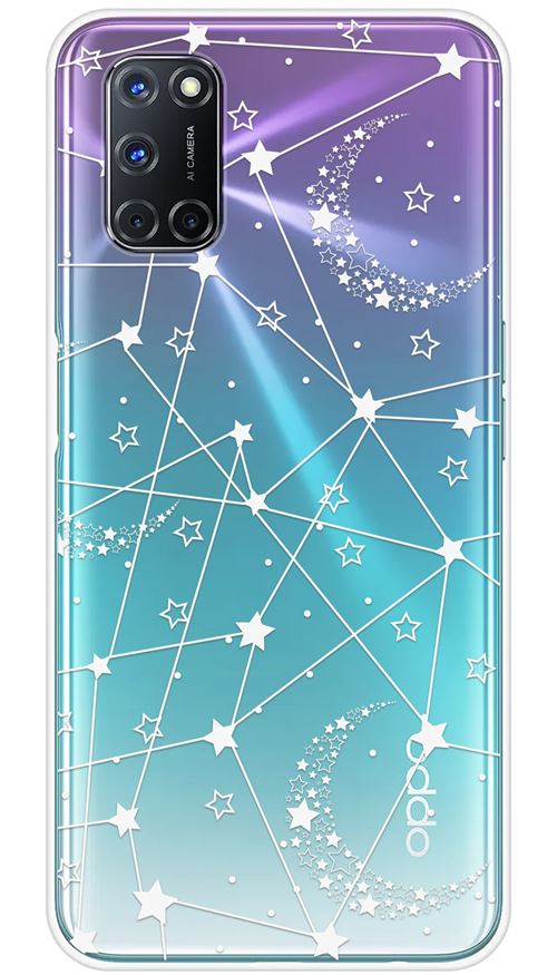 Coque en silicone imprimée compatible Oppo A52 A72 Lignes étoilées
