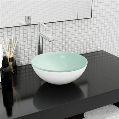 vidaXL Waschbecken Hartglas 30x12 cm Weiß