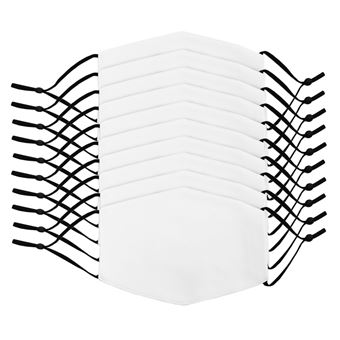 Masques faciaux de sublimation vierges, Lot de 10 masques, Taille L - 1