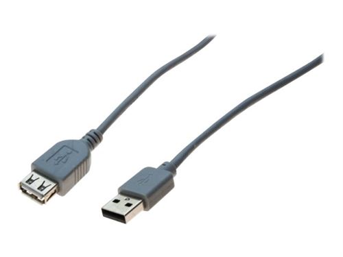 exertis Connect - Rallonge de câble USB - USB (M) pour USB (F) - USB 2.0 - 40 cm - gris