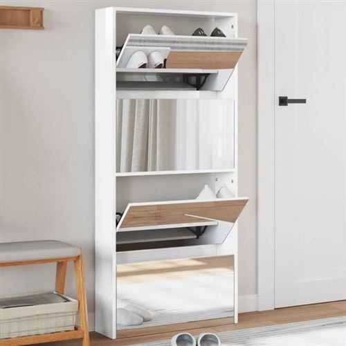 Vidaxl Armoire À Chaussures Miroir - Image 3