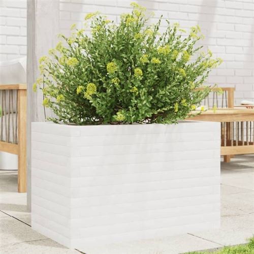 Non Communiqué Blanc Vidaxl Jardinière 70X40x45,5 Cm Bois De Pin Massif, Jardinière D'extérieur, Bac À Fleurs, Boîte À Plantes, Jardinière 847264