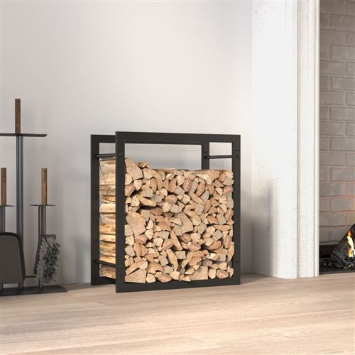 vidaXL Brennholzregal Mattschwarz 50x28x56 cm Stahl