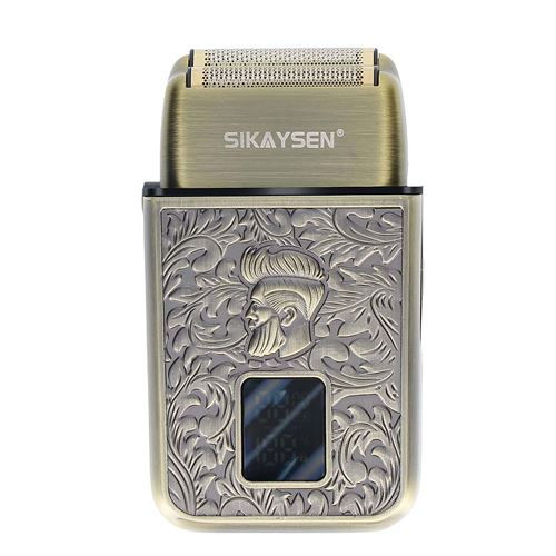 Sikaysen Rasoir &Eacute;lectrique &agrave; Double Grille avec Affichage Num&eacute;rique LED Rechargeable Dor&eacute;e