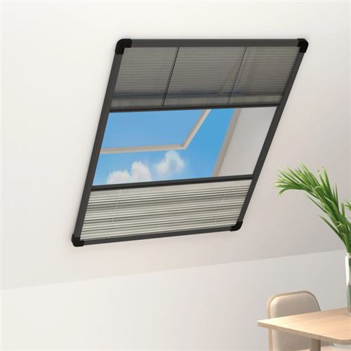 vidaXL Moustiquaire plissée pour fenêtre Aluminium 60x80cm avec auvent