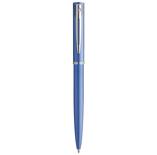 WATERMAN Graduate Allure Stylo bille, laque bleue satinée, recharge encre bleue pointe moyenne, Coffret cadeau