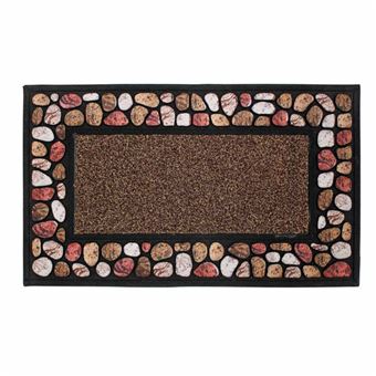 Tapis d'Entrée Imprimé "Cailloux" 45x75cm Naturel - 1