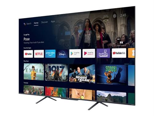 TCL 50C722 - Classe de diagonale 50" TV LCD rétro-éclairée par LED - QLED - Smart TV - Android TV - 4K UHD (2160p) 3840 x 2160 - HDR - Quantum Dot - argent brossé