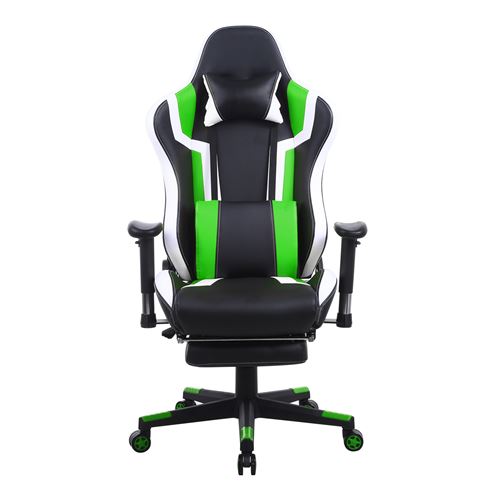 Chaise de jeu Tornado Relax - chaise de bureau - avec repose-pieds - ergonomique - noir vert