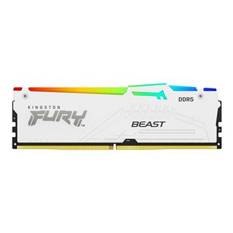 Kingston FURY Beast RGB - DDR5 - kit - 64 Go: 2 x 32 Go - DIMM 288 broches - 6000 MT/s / PC5-48000 - CL36 - 1.35 V - mémoire sans tampon - on-die ECC - blanc - 1