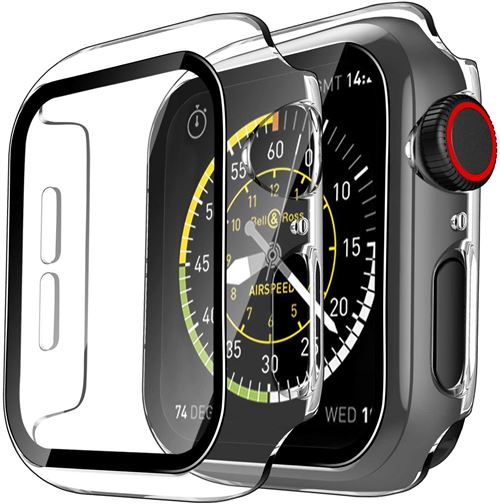 Coque compatible apple Watch 40mm Serie SE Serie 6 Serie 5 Serie 4 Protection rigide étui transparent écran verre trempé Phonillico®