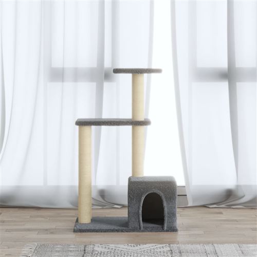 Comparer les prix de vidaXL Arbre à chat avec griffoirs en sisal Gris clair 71 cm