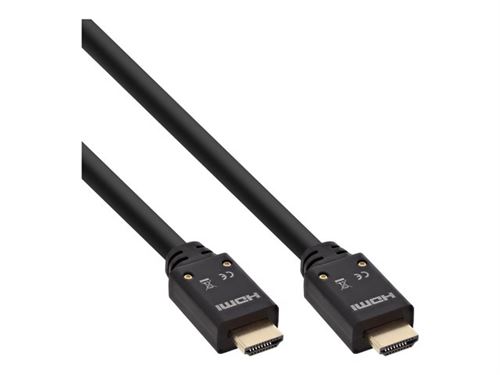 InLine High Speed - Câble HDMI avec Ethernet - HDMI prise pour HDMI prise - 10 m - triple blindage - noir - moulé, support 4K, actif