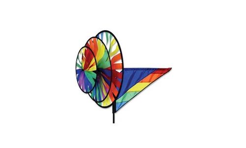 Girouette - premier kites - triple roue arc en ciel - décoration jardin