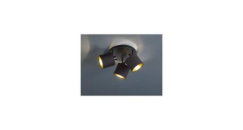 Plafonnier tommy noir mat 3x28w e14