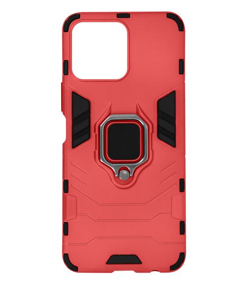 Avizar Coque pour Honor X8 Hybride Antichoc Bague Métallique Support Rouge