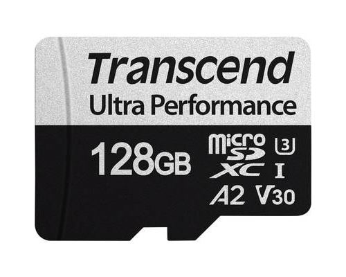 Transcend 340S - Carte mémoire flash - 128 Go - A2 / Video Class V30 / UHS-I U3 / Class10 - microSDXC