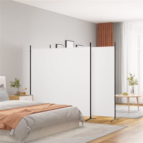 vidaXL Cloison de séparation 3 panneaux Blanc 525x180 cm Tissu
