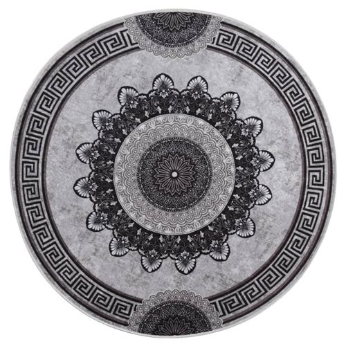VIDAXL - Tapis rond - Cuir - 120 cm - Image 3