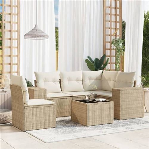 Non Communiqué Beige Salon De Jardin Modulable Vidaxl 6 Pieces Resine Tressee 62 X 62 X 69 Cm